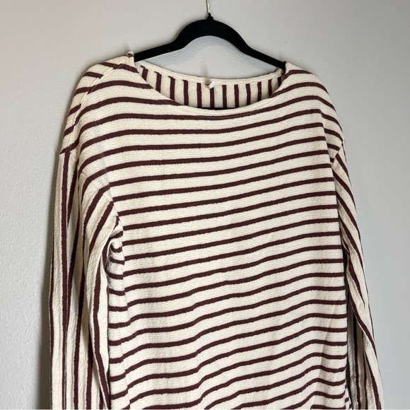 Intimately Free People Come On Over Tunic Dress Cotton White Red Striped Size S - Picture 3 of 13